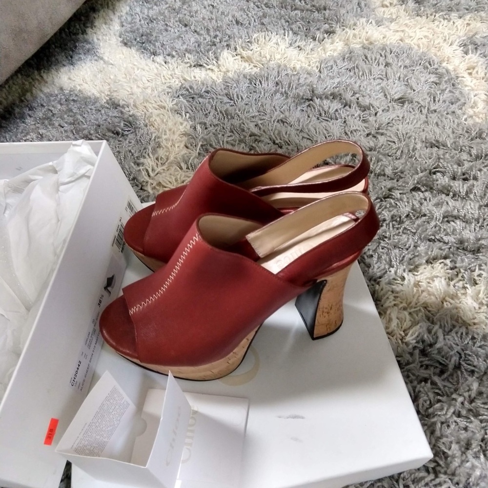 SOLD   Chloe _ cork n leather platform sandal - Picture 4 of 6